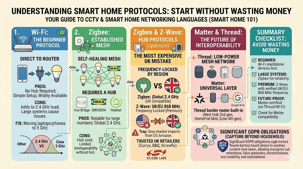 Smart home protocols compared — Wi-Fi, Zigbee, Z-Wave, Thread, Bluetooth and Matter explained